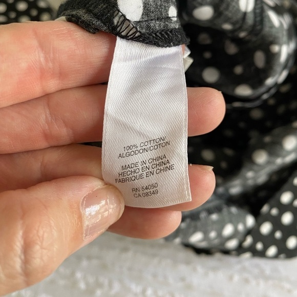 Jones New York Top Black White Polka Dot Long Sleeve Zip Front Size Large - Picture 12 of 12